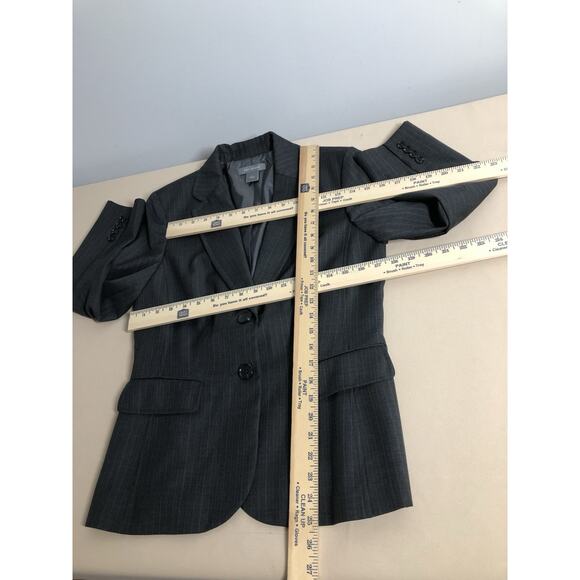 Ann Taylor Women Jacket 6 Long Sleeve Lapel Notch Blazer Gray Clueless Preppy - Picture 8 of 9